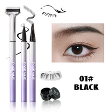 Load image into Gallery viewer, 3 in 1 Lower Eyelash Stamp Set Waterproof Eyebrow Seal Tool Eyeliner Pen Easy To Use Quick Dry 0.01mm Tip Lower Lash Stamp Pen