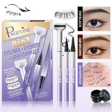 Load image into Gallery viewer, 3 in 1 Lower Eyelash Stamp Set Waterproof Eyebrow Seal Tool Eyeliner Pen Easy To Use Quick Dry 0.01mm Tip Lower Lash Stamp Pen
