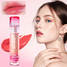 Load image into Gallery viewer, Crystal Lip Oil Hydrating Lip Oil Long-lasting Moisturizing Shimmering Mirror Liquid Water Lip Glaze with Cute Charm Keychain