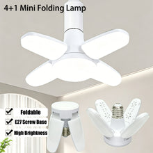 Load image into Gallery viewer, E27 Foldable Fan Bulb LED Fan Light Bright Garage Ceiling Lamp For Home Warehouse Basement Lighting