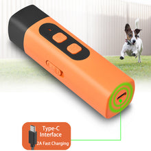 Load image into Gallery viewer, Dual-core Ultrasonic Rechargeable Anti Barking Device Pet Training Control Device With LED Light Stop Barking