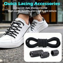 Load image into Gallery viewer, 1Pair Round Elastic Buckle Shoelaces Metal Buckle Quick Wear Lazy Shoelaces For Sneakers Canvas Shoes