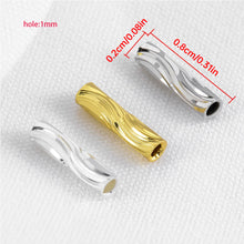 Load image into Gallery viewer, 50Pcs Copper S-pattern Straight Tube Spacer Beads DIY Jewelry Making Bracelets Accessory For Bracelet Necklace