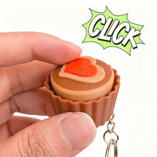 Load image into Gallery viewer, 3D Printed Cute Dessert Clicker Stress Relief Toy Heart Mousse Chocolate Button Keychain Pendant Relief Toy