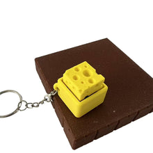 Load image into Gallery viewer, 3D Printed Cute Cheese Shaped Keychain Stress Relief Toy Elastic Press Button Office Decompression Ornament