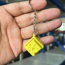 Load image into Gallery viewer, 3D Printed Cute Cheese Shaped Keychain Stress Relief Toy Elastic Press Button Office Decompression Ornament