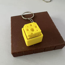 Load image into Gallery viewer, 3D Printed Cute Cheese Shaped Keychain Stress Relief Toy Elastic Press Button Office Decompression Ornament
