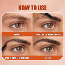 Load image into Gallery viewer, Dual Ended Eyebrow Pencil Square Angled Brush Multifunctional 3D Brow Dye Cream Anti-smudge Waterproof Eyebrow Tint Pen