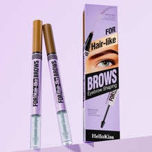 Load image into Gallery viewer, 2 in 1 Waterproof Eyebrow Pencil Liquid Gel Pen Long Lasting Cream Makeup Kit Four Claw Double End Natural Brow Style Glue