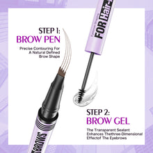 Load image into Gallery viewer, 2 in 1 Waterproof Eyebrow Pencil Liquid Gel Pen Long Lasting Cream Makeup Kit Four Claw Double End Natural Brow Style Glue