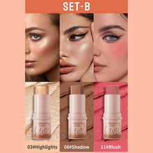 Load image into Gallery viewer, 3pcs/set Contour Sticks Highlighter Stick Blush Stick Cream Contour Including Contour Brush Creates Facial Contours Makeup Cosmetic