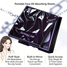 Load image into Gallery viewer, 150Pcs Facial Oil-Blotting Paper with Mirror & Puff for Makeup Setting Portable Oil-Control Oil-absorbing Wood Pulp Paper