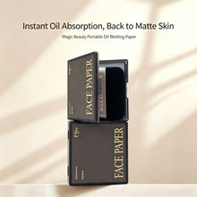 Load image into Gallery viewer, 100Pcs Facial Oil-Blotting Paper with Mirror & Puff for Makeup Setting Portable Oil-Control Oil-absorbing Wood Pulp Paper