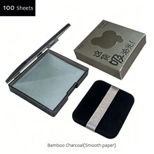Load image into Gallery viewer, 100Pcs Facial Oil-Blotting Paper with Mirror & Puff for Makeup Setting Portable Oil-Control Oil-absorbing Wood Pulp Paper