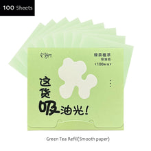 Load image into Gallery viewer, 100Pcs Facial Oil-Blotting Paper with Mirror & Puff for Makeup Setting Portable Oil-Control Oil-absorbing Wood Pulp Paper