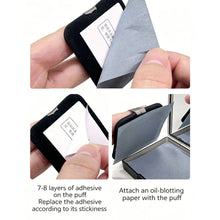 Load image into Gallery viewer, 100Pcs Facial Oil-Blotting Paper with Mirror & Puff for Makeup Setting Portable Oil-Control Oil-absorbing Wood Pulp Paper