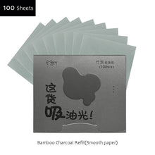 Load image into Gallery viewer, 100Pcs Facial Oil-Blotting Paper with Mirror & Puff for Makeup Setting Portable Oil-Control Oil-absorbing Wood Pulp Paper