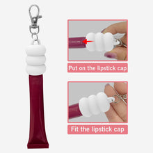 Load image into Gallery viewer, Donut Silicone Keychain Cap Portable Durable Holder Keychain Compatible For Lipgloss Storage And Balm Cap