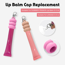 Load image into Gallery viewer, Donut Silicone Keychain Cap Portable Durable Holder Keychain Compatible For Lipgloss Storage And Balm Cap