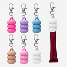 Load image into Gallery viewer, Donut Silicone Keychain Cap Portable Durable Holder Keychain Compatible For Lipgloss Storage And Balm Cap