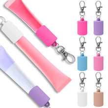 Load image into Gallery viewer, Donut Silicone Keychain Cap Portable Durable Holder Keychain Compatible For Lipgloss Storage And Balm Cap