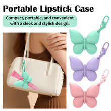 Load image into Gallery viewer, Butterfly Silicone Portable Lipstick Case Secure Grip Anti-Fall Lipstick Holder Protective Lipstick Cover with No Falling Out Even When Shaken