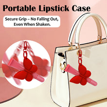 Load image into Gallery viewer, Butterfly Silicone Portable Lipstick Case Secure Grip Anti-Fall Lipstick Holder Protective Lipstick Cover with No Falling Out Even When Shaken