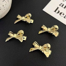 Load image into Gallery viewer, 1/2/4Pcs Elegant Cute Golden Silver Bow Hairpins Mini Fashion Hair Clip Women Daily Hair Decor Ornaments