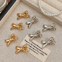 Load image into Gallery viewer, 1/2/4Pcs Elegant Cute Golden Silver Bow Hairpins Mini Fashion Hair Clip Women Daily Hair Decor Ornaments