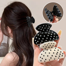 Load image into Gallery viewer, French Style Polka Dot Mini Fan Shaped Hair Clip Cute Daily Decorative Hair Claw Fashion Women Hair Accessories