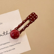 Load image into Gallery viewer, Retro Red Polka Hair Clips Dot Bangs Clips Minimalist Broken Hair Duckbill Clips Temperament Hair Ornaments
