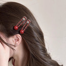 Load image into Gallery viewer, Retro Red Polka Hair Clips Dot Bangs Clips Minimalist Broken Hair Duckbill Clips Temperament Hair Ornaments