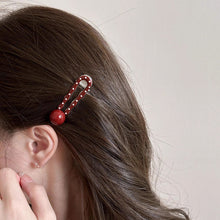 Load image into Gallery viewer, Retro Red Polka Hair Clips Dot Bangs Clips Minimalist Broken Hair Duckbill Clips Temperament Hair Ornaments