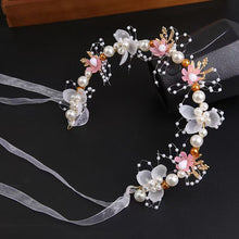Load image into Gallery viewer, Kids Princess Headband Imitation Pearl Flower Wreath Headband Sweet Floral Bracelet Party Decor Accessory
