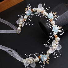 Load image into Gallery viewer, Kids Princess Headband Imitation Pearl Flower Wreath Headband Sweet Floral Bracelet Party Decor Accessory