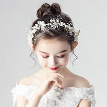 Load image into Gallery viewer, Kids Princess Headband Imitation Pearl Flower Wreath Headband Sweet Floral Bracelet Party Decor Accessory