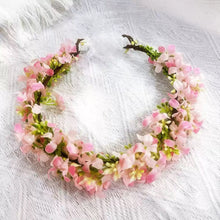 Load image into Gallery viewer, Pastoral style Rapeseed Flower Wreath Headband Beautiful Floral Kids Sweet Resin Flower Hair Accessories