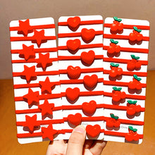 Load image into Gallery viewer, 10Pcs Red Strawberry Elastic Hair Band Lovely Kids Styling Hair Accessories Cherry Heart Star Daily Headwear