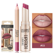 Load image into Gallery viewer, 2Pcs Lip Liner & Matte Lipstick Set Long Lasting Waterproof Non-Stick Cup Makeup Kit