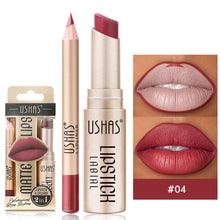 Load image into Gallery viewer, 2Pcs Lip Liner & Matte Lipstick Set Long Lasting Waterproof Non-Stick Cup Makeup Kit