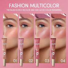 Load image into Gallery viewer, 4 Colors Liquid Blush & Eyeshadow 2-in-1 Lip Cheek Tint Shimmer Multi-Use Face Makeup Buildable Long Lasting Waterproof Pigment for Women