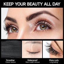 Load image into Gallery viewer, 4D Waterproof Fiber Mascara Long Lengthening & Volumizing Curl Liquid Black Lash Builder Smudge Proof For Natural Wispy Lashes