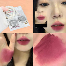 Load image into Gallery viewer, Mini Heart Shape Water Matte Mist Lip Glaze Creative Heart Pearl Pendant Lipstick Hydrating Moisturizing Long Lasting Lip Cosmetic
