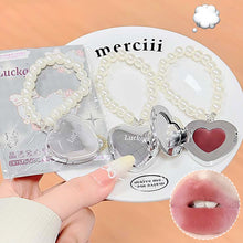 Load image into Gallery viewer, Mini Heart Shape Water Matte Mist Lip Glaze Creative Heart Pearl Pendant Lipstick Hydrating Moisturizing Long Lasting Lip Cosmetic