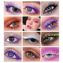 Load image into Gallery viewer, 12 Colors Colored Mascara Volumizing Curling Waterproof Rainbow Eye Makeup Purple Blue Pink Green Red Long Lasting Non Flaking Lash Builder