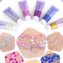 Load image into Gallery viewer, 20 Colors Multifunctional High Shine Body Face Glitter Gel Waterproof For Party Nail Hair Art Sparkling Sequins Festival Makeup