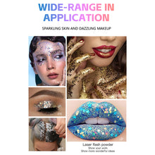 Load image into Gallery viewer, Multi-Use Body Glitter Gel Face Lip Eye Shimmer Holographic Iridescent Sparkle Pigment Shiny for Festival Rave Stage Halloween Makeup