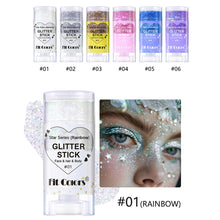 Load image into Gallery viewer, Multi-Use Body Glitter Gel Face Lip Eye Shimmer Holographic Iridescent Sparkle Pigment Shiny for Festival Rave Stage Halloween Makeup
