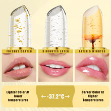 Load image into Gallery viewer, Changing Lipstick Gold Crystal Lipstick Color Changing Long Lasting Moisturizing Glossy Shine Lip Gloss Hydrating Lipstick