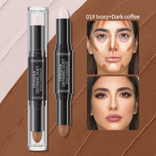 Load image into Gallery viewer, Double-Ended Highlight Shadow Cream Contour Stick Waterproof Full Coverage Concealer Natural Contour Cream Makeup Cosmetic
